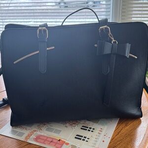 Black Computer Case w/ Bow - area for charge : needs cleaning